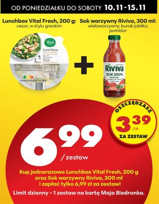 Zestaw - Lunchbox Vital Fresh + sok warzywny Riviva  promocja w Biedronka