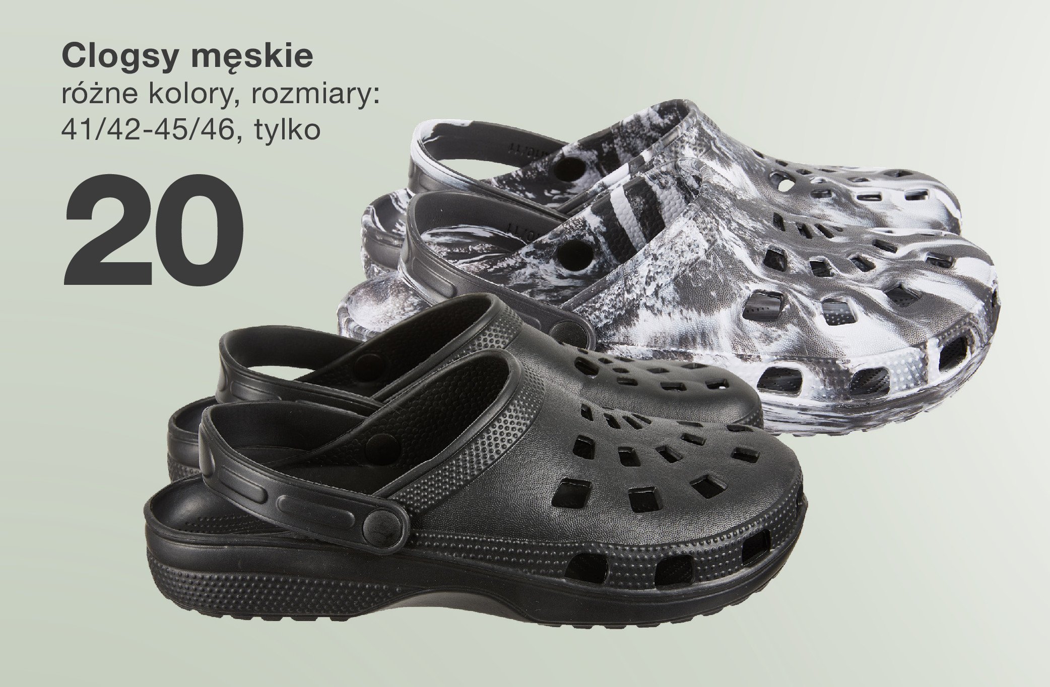 Clogsy męskie rozm. 41/42-45/46 promocja w KiK