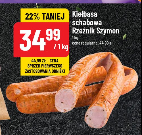 Kiełbasa schabowa Rzeźnik szymon poleca promocja