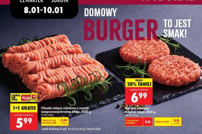 Burger wołowy promocja w Biedronka