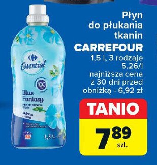 Płyn do płukania tkanin blue fantasy Carrefour essential promocja