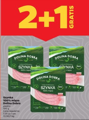 Szynka 100% mięsa Dolina Dobra plastry promocja w Netto