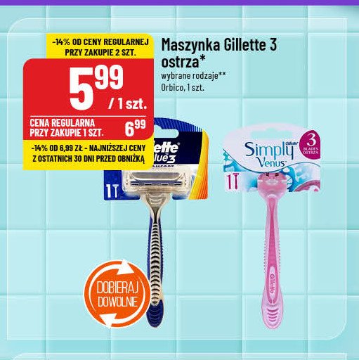 Maszynka do golenia Gillette blue 3 promocja