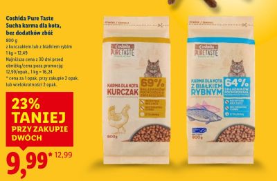 Karma dla kota Coshida Pure Taste z kurczakiem promocja w Lidl