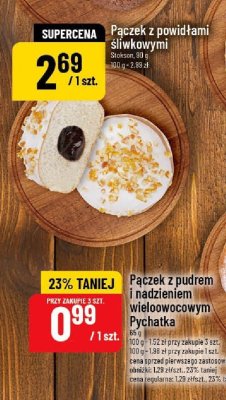 Pączek z pudrem i nadzieniem wieloowocowym Pychałka promocja w POLOmarket