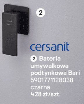 Bateria umywalkowa podtynkowa Bari 5901771128038 czarna promocja w Castorama