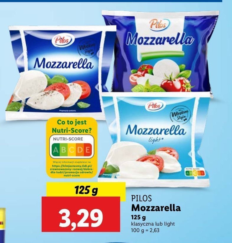 Ser mozzarella light mini Pilos promocja