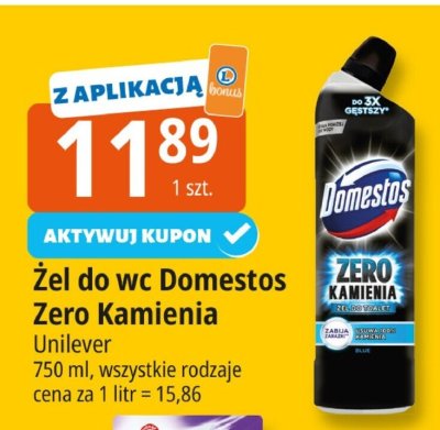 Żel do wc Domestos Zero Kamienia Unilever promocja w Leclerc