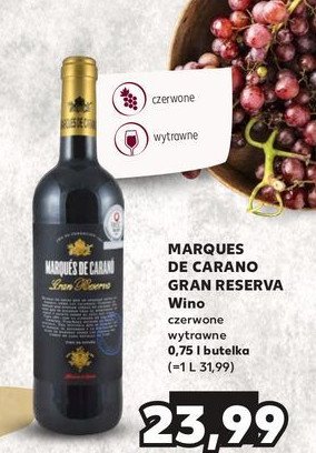 Wino Marques de carano gran reserva promocja