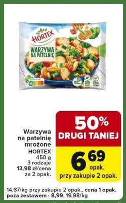 Warzywa na patelnię mrożone HORTEX 450 g, 3 rodzaje promocja w Carrefour Express