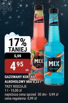 Gazowany koktajl alkoholowy Mix 0,33l promocja w bi1