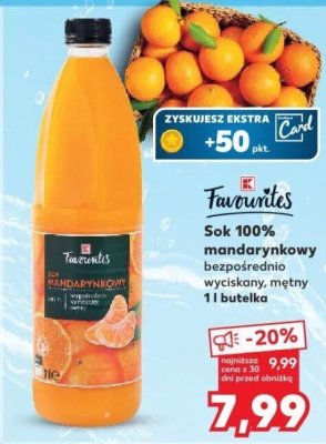 Sok mandarynkowy 100% promocja w Kaufland
