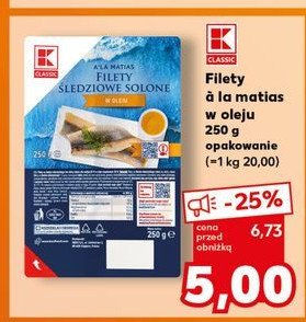 Filety śledziowe a'la matjas w oleju K-classic promocja