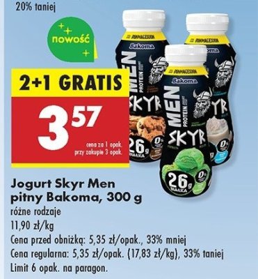 Jogurt ciastko z czekolad膮 Bakoma men skyr protein promocja