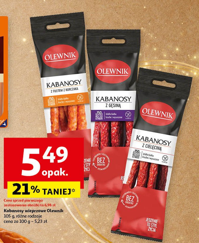 Kabanosy z filetem z kurczka Olewnik promocja w Auchan