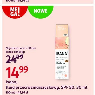 Fluid przeciwzmarszczkowy spf 50 Isana promocja