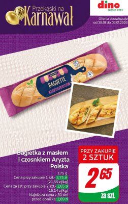 Bagietka z masłem i czosnkiem promocja w Dino
