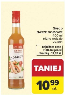 Syrop NASZE DOMOWE różne rodzaje 400 ml promocja w Carrefour Market