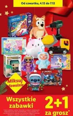 Wszystkie zabawki 2+1 za grosz promocja w Lidl