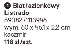 Blat łazienkowy Listrado promocja w Castorama