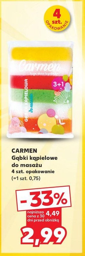 Gąbki kąpielowe CARMEN promocja w Kaufland