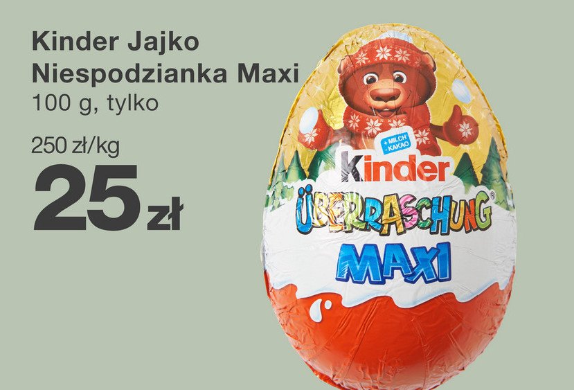 Jajko niespodzianka świąteczne Kinder niespodzianka maxi promocja