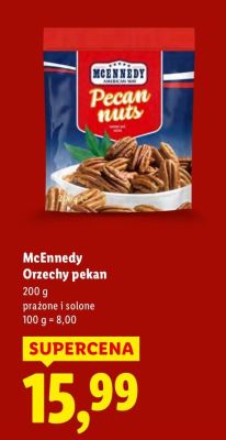 Orzechy pekan McEnnedy prażone i solone promocja w Lidl