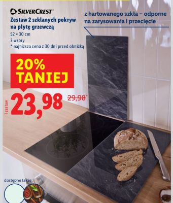Zestaw 2 szklanych pokryw na płytę grzewczą SilverCrest promocja w Lidl