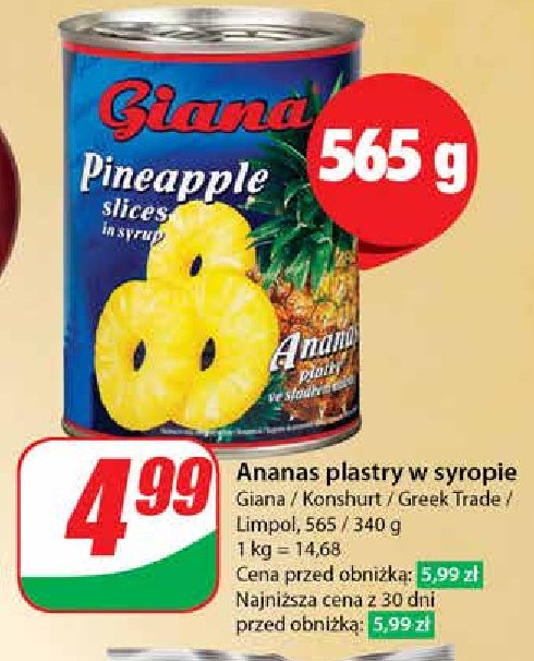 Ananas plastry Giana promocja