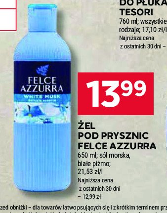 Żel pod prysznic white musk Felce azzurra promocja