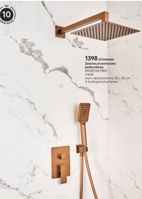 Zestaw prysznicowy podtynkowy Harris Valvex miedź promocja w Castorama