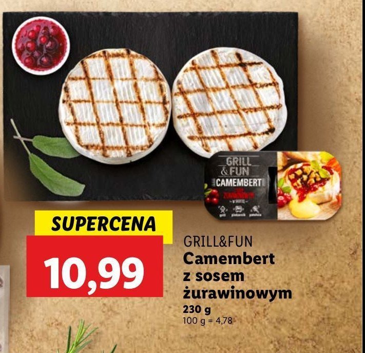 Ser camembert z sosem żurawinowym Grill and fun promocja