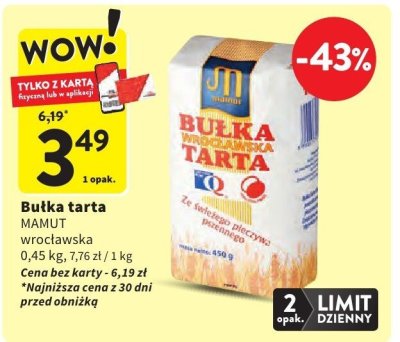 Bułka tarta wrocławska MAMUT promocja w Intermarche