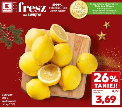 Cytryny 500 g promocja w Kaufland
