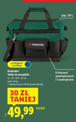 Torba na narzędzia 30L promocja w Lidl