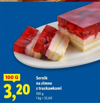 Sernik na zimno z truskawkami promocja w Lidl
