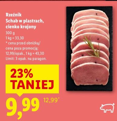 Schab w plastrach cienko krojony Rzeźnik promocja w Lidl