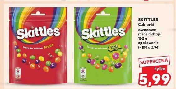 Cukierki crazy sours Skittles promocja w Kaufland