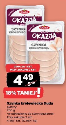 Szynka królewiecka Duda plastry promocja w Netto