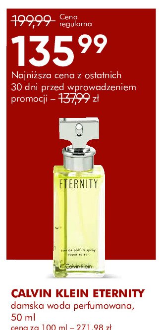 Woda perfumowana Calvin klein eternity woman promocja