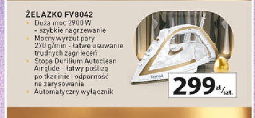 Żelazko fv8042e0 Tefal promocja w Auchan