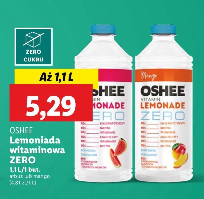 Lemoniada mango Oshee vitamin lemonade zero promocja