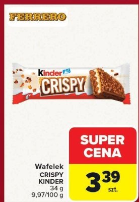 Wafelek CRISPY KINDER promocja w Carrefour