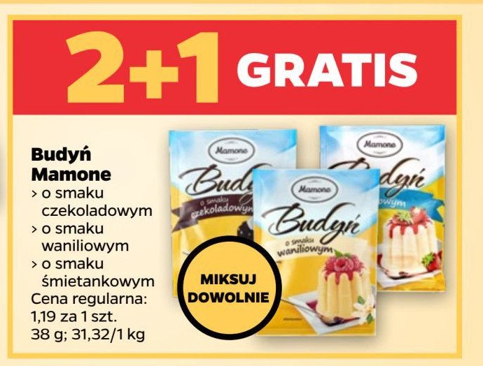 Budyń o smaku czekoladowym Mamone promocja