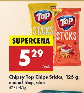 Chipsy o smaku solonym Top chips sticks Top (biedronka) promocja