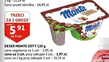 Deser mleczno-czekoladowy Zott monte waffle sticks promocja