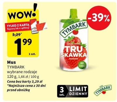 Mus TYMBARK wybrane rodzaje promocja w Intermarche