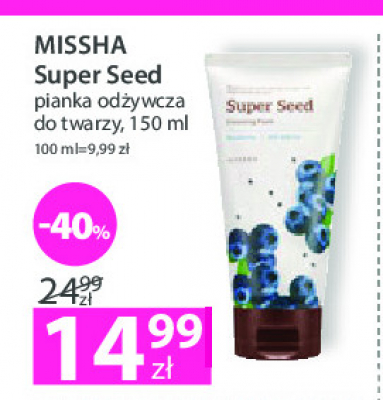 Pianka do twarzy jagoda Missha super seed promocja