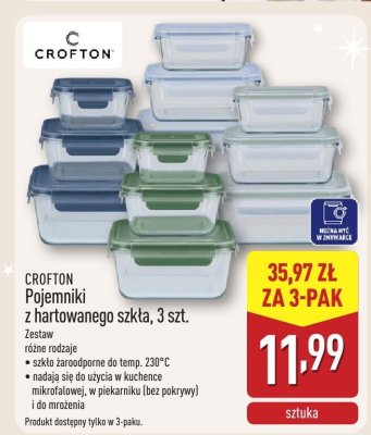 Pojemniki z hartowanego szkła  3 szt. promocja w Aldi