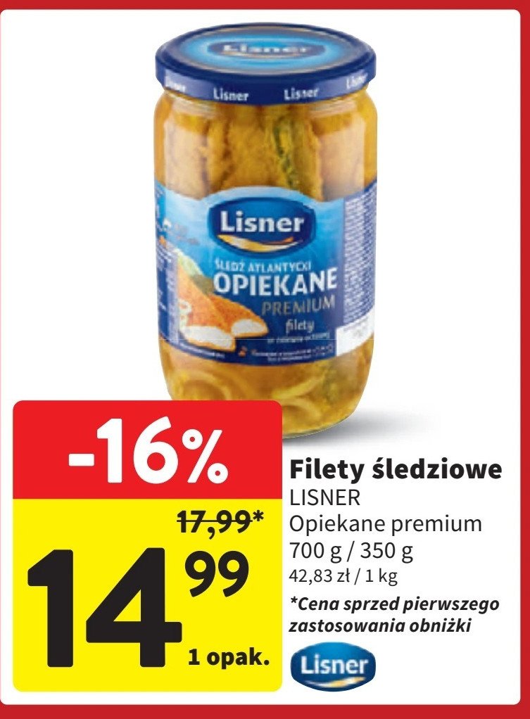 Śledź opiekany w zalewie octowej filet Lisner promocja